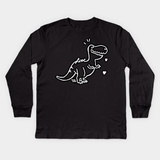 Baby T-rex dinosaur - Love Animals Kids Long Sleeve T-Shirt